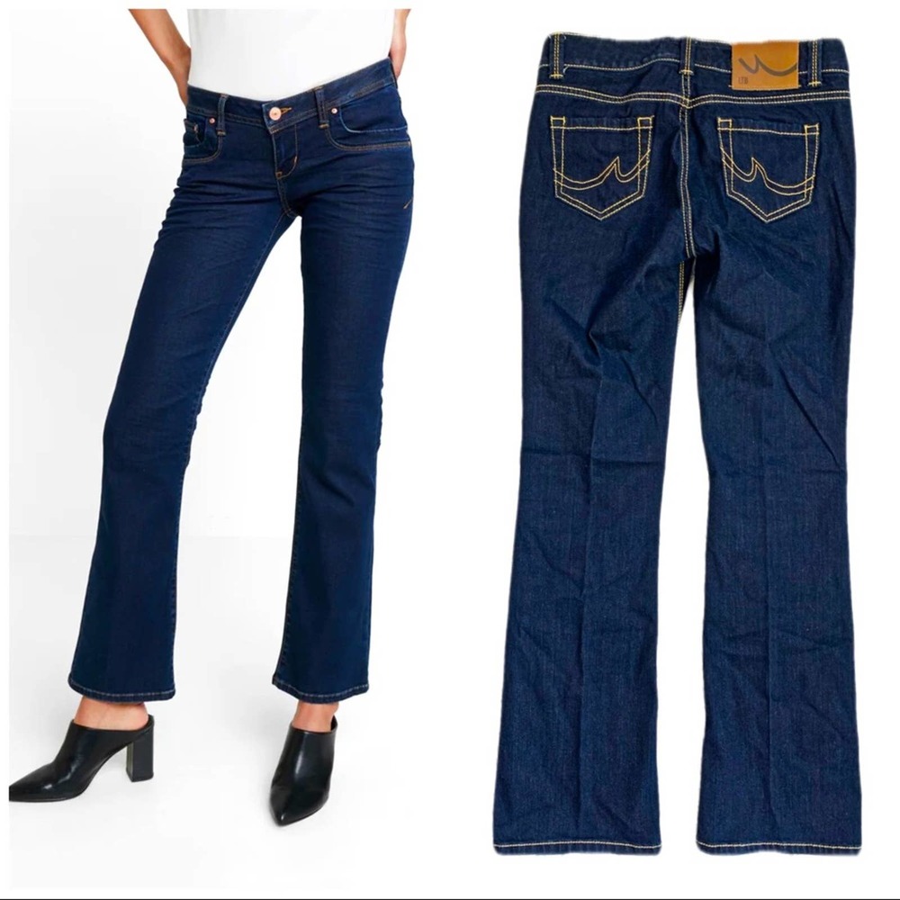 LTB Low rise Bootcut Jeans Dark Wash contrast stitching 29x32